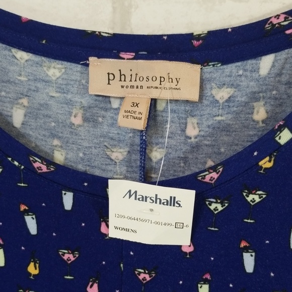 Philosophy drink print top size 3x - Picture 3 of 8